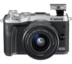 CANON EOS M6 Mirrorless Camera with 15-45 mm f/3.5-6.3 Wide-angle Zoom Lens - Silver
